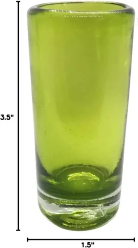 Miniatura 10 de Vasos de chupito mexicanos artesanales (juego de 4) – Verde bosque – Cristalería soplada a mano de 2 onzas – Auténtico juego de tequila de vidrio