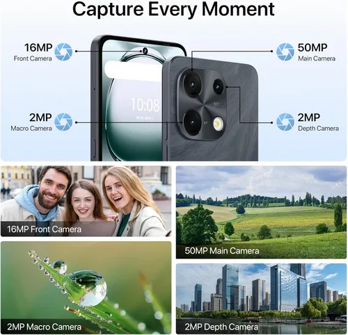 Miniatura 6 de UMIDIGI Note 100 Teléfono, Teléfono Desbloqueado Dual SIM NFC, 12(6+6) GB+128GB Ampliable a 1TB Teléfonos Android 14, Pantalla HD+ de 6.8'' a 120Hz