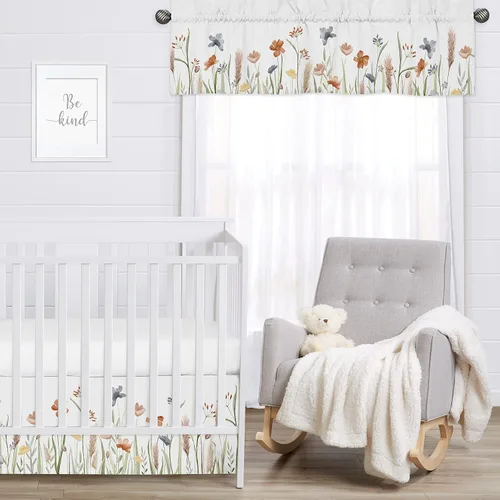 Miniatura 3 de Sweet Jojo Designs Cenefa de ventana de jardín floral bohemio para niña de flores, tratamiento de cortina para habitación de bebé, habitación