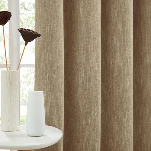 Miniatura 43 de Melodieux Elegantes cortinas opacas de algodón para oscurecer la habitación, para sala de estar, dormitorio, con aislamiento térmico, paneles