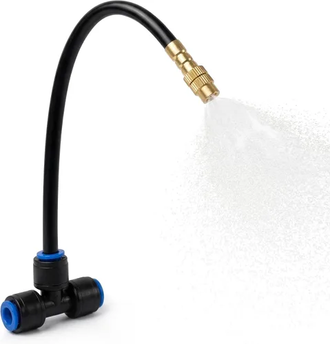Miniatura 14 de 10 emisores de riego por goteo a presión para tubos de riego de 1/4 de pulgada, pulverizador de emisor de goteo ajustable de 360 grados con estaca