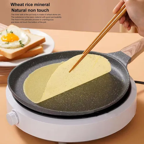 Miniatura 2 de Topyond Sartén para crepas, sartén antiadherente, sartén para tortilla con mango resistente al calor, aleación de aluminio con revestimiento