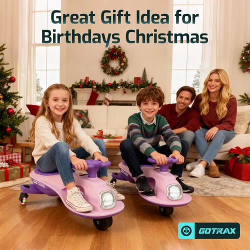 Miniatura 7 de Gotrax WG1 Auto eléctrico oscilante para niños, batería de 12V de gran duración hasta 120 minutos de tiempo de juego, altavoz de música y ruedas