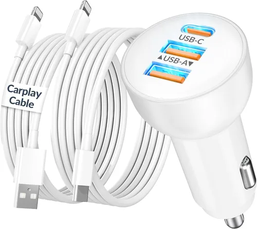 Miniatura 8 de 3-Port 70W Fast Car Charger for iPhone 14 13 12 11 Pro Max SE XR XS X 8 7 6 Plus, iPad, 2 Pack USB C Car Charger Adapter Cigarette Lighter with