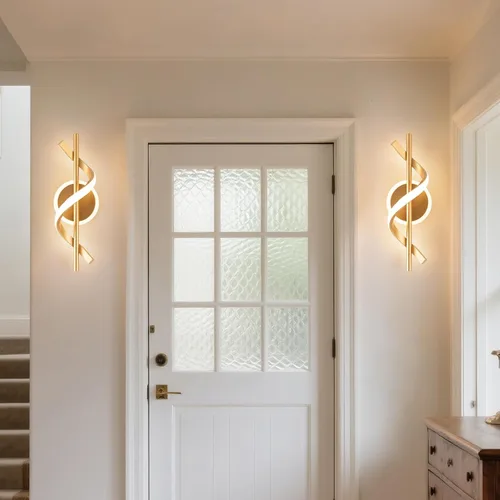 Miniatura 8 de EIDISUNY Apliques LED de pared para interiores, luces LED de montaje en pared de 12 W, lámpara de pared moderna en espiral, lámpara de pared de 3000