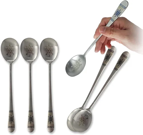 Miniatura 7 de [6 P] [Hecho en Corea] Cuchara de sopa estilo coreano de 8.5 pulgadas Premium 304 (18/10) Cucharas de postre de acero inoxidable Cuchara de cena