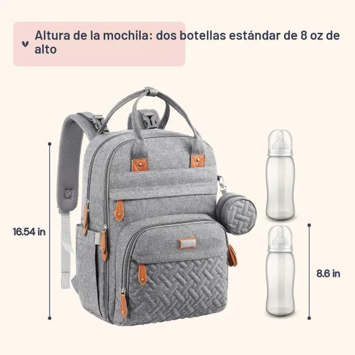 Miniatura 2 de BabbleRoo - Mochila para pañales - Bolso de viaje con artículos esenciales para bebés - Mochila multifuncional resistente al agua, bolso de viaje