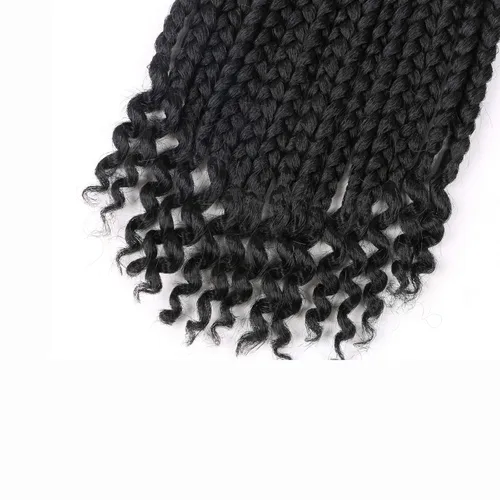 Miniatura 5 de Paquete de 6 trenzas de ganchillo con extremos rizados, trenzas de ganchillo de 10 pulgadas, trenzas bohemias de ganchillo para mujeres negras