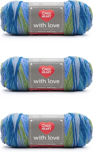 Miniatura 17 de Red Heart with Love Berry - Hilo rojo – Paquete de 3 unidades de 6.98 oz/7 onzas – Acrílico – 4 medianos (peinado) – 370 yardas – Tejido/ganchillo