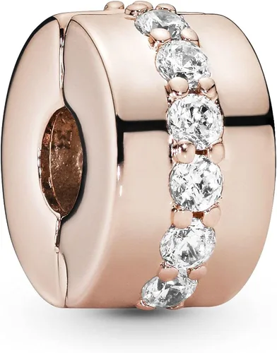 PANDORA Joyería brillante espaciador de fila de circonita cúbica en rosa Metal Circonita cúbica