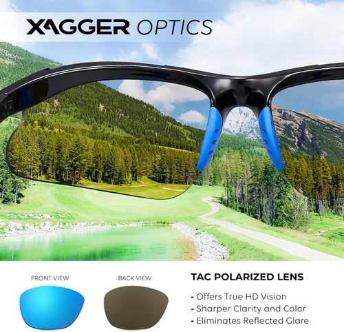 Miniatura 5 de Gafas de sol deportivas polarizadas para niños y niñas, gafas de béisbol y sóftbol, montura TR90 Negro Espejo azul hielo
