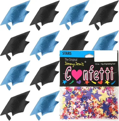 Miniatura 110 de Confetti Grad Cap Negro, Azul Marino Combo - 2 bolsas de media onza (1 oz)