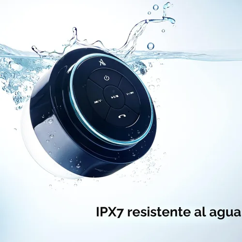 Miniatura 6 de XLEADER, Altavoz de ducha profesional actualizado, altavoz Bluetooth impermeable IPX7 certificado, con ventosa, cordón de silicona, sonido