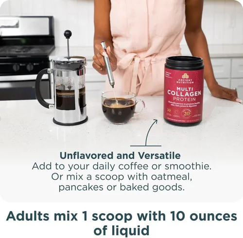 Miniatura 7 de Ancient Nutrition Multivitamínico para mujer 40+ una vez al día, 30 unidades + proteína de colágeno en polvo, sin sabor, 40 porciones