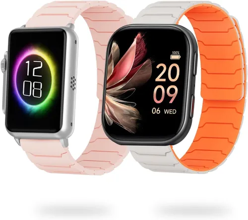 Miniatura 9 de Compatible con FITVII Smart Watch, 0.787 in, 0.866 in, correa magnética compatible con FITVII HM57, correa magnética deportiva de silicona fuerte