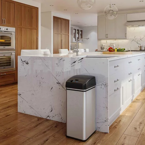 Miniatura 2 de iTouchless PUEDE DE BASURA AUTOMÁTICO DE 13 GALONES CON FILTRO DE ABSORTE DE OLOR Y BLOQUEO DE LA TAPA, PINDADOR DE BASURA DE COCINA DE SENSOR
