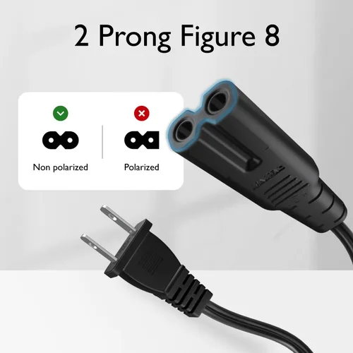 Miniatura 4 de TNP universal Power Cord – Nema 1 – 15P a IEC320 C7 Figure 8 – Escopeta de 2 Clavijas Conector AC Power Supply Cable de alambre Socket Plug Jack