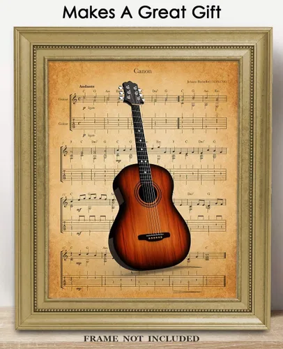 Miniatura 3 de Póster de guitarra vintage Canon: impresiones artísticas estéticas de pared para baño, hogar, cueva de hombre, dormitorio, oficina y bar, idea