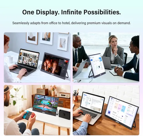 Miniatura 6 de InnoView Monitor portátil 4K de 18.5 pulgadas 3840 x 2160 UHD USB-C HDMI para laptop, pantalla de juegos para computadora IPS de 10 bits, monitor
