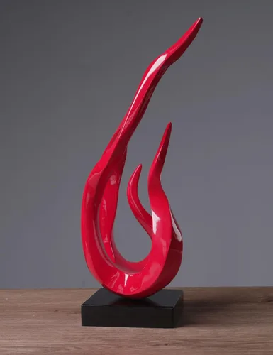 Miniatura 8 de Escultura abstracta decoración de arte moderno regalo estatua de llama sagrada para estantería, mesa, escritorio, oficina, rojo, 16.5 pulgadas