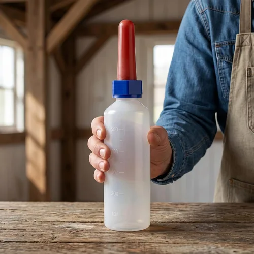Miniatura 9 de GANAZONO Biberón de silicona gruesa para terneros de 16.9 onzas, alimentador de leche a prueba de fugas para terneros recién nacidos, corderos