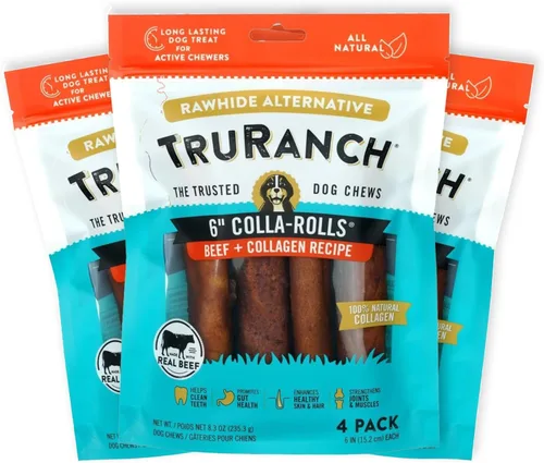 Miniatura 15 de TRURANCH Rollos de colágeno – Rollos de colágeno de 6 pulgadas para perros – Apoyo saludable para las articulaciones de larga duración – Alternativa