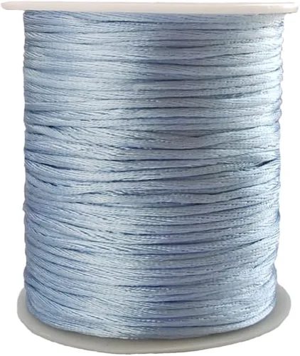 Miniatura 55 de 2.0mm Hilo de Cordón de Seda de Nylon para Cuentas de Macramé, Pulseras, Nudos Chinos, Collares, Joyería 109 Yardas (Verde Oscuro)