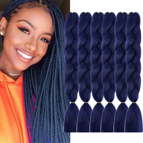 Miniatura 44 de Beige (613#) 6 paquetes de cabello trenzado de 24 pulgadas, de fibra sintética, sin picazón, extensiones de cabello para trenzar jumbo, textura
