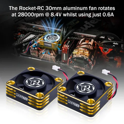 Miniatura 2 de Surpass Hobby Ventilador de refrigeración RC de 30 mm Disipación de calor Ventilador RC 28000RPM Ventilador ESC para Buggy ESC de coche RC 1/10 1/8