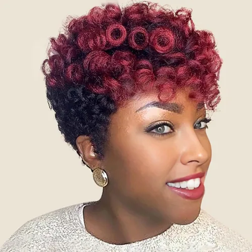 Miniatura 27 de MIMAN - 3 paquetes de trenzas de cabello rizado corto a crochet de 10 pulgadas, extensiones de trenzado sintético de 6 mm para peinado de mohawk