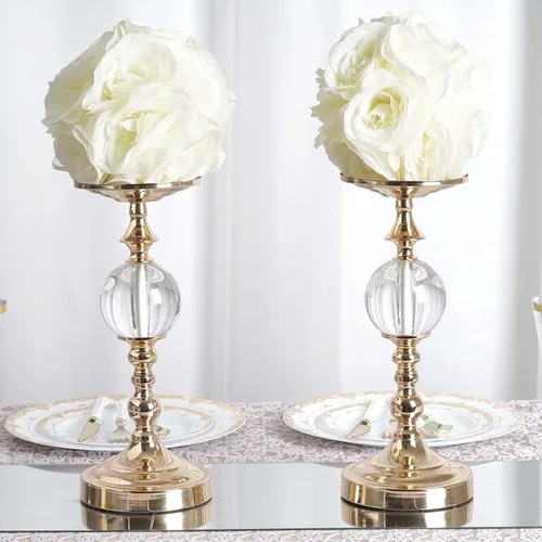 Miniatura 2 de Efavormart - Paquete de 2 bolas de flores artificiales de seda de 7 pulgadas, bola de besos con cinta colgante para pasillo de boda y centros