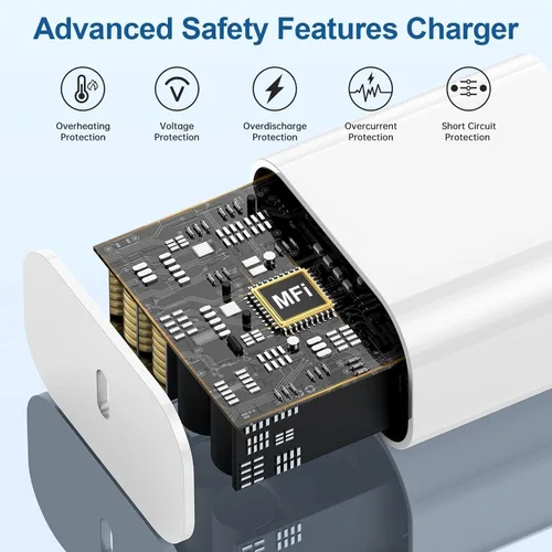 Miniatura 3 de iPhone 17 16 15 Cargador/Cable de carga de 10 pies tipo C a C largo, bloque de carga rápida USB C enchufe de carga para Apple iPhone 17 Pro Max/17