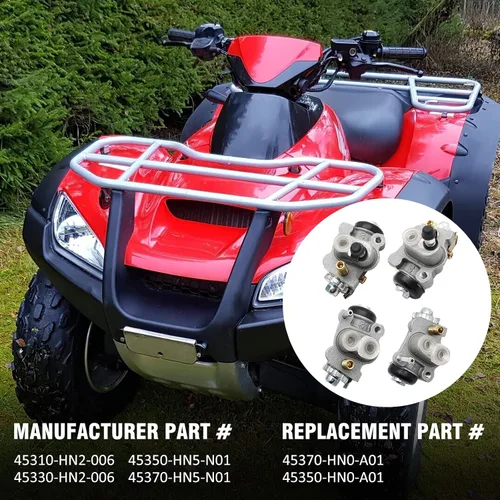 Miniatura 5 de M MATI Juego de cilindros de rueda de freno delantero izquierdo y derecho todos 4 para Honda TRX350 TRX400 TRX500 TRX650 45310-HN2-006 45330-HN2-006