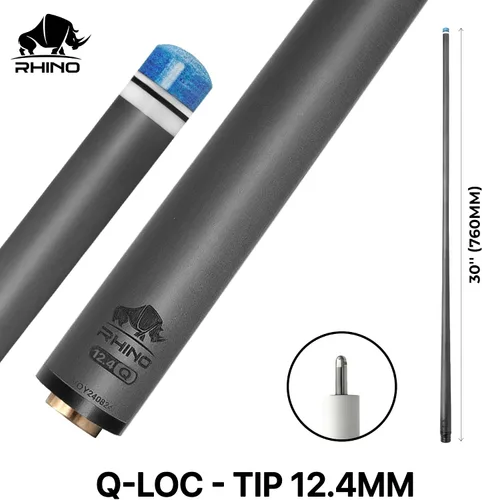 Miniatura 2 de RHINO Eje de piscina de fibra de carbono, Deflexión baja 30 "Eje único, Eje de billar cónico Pro, Punta de cristal TIEMPO, 3/8-8, 3/8-10, 5/16-18