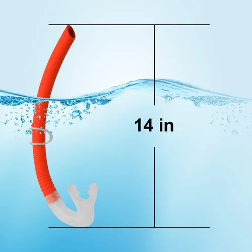 Miniatura 4 de Snorkel de silicona para buceo, buceo, pesca y hockey submarino o snorkel Naranja