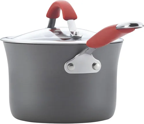 Miniatura 9 de Rachael Ray - 87630 Rachael Ray Cucina Juego de Utensilios de Cocina de Ollas y Sartenes Antiadherentes Anodizadas Duras, 12 Piezas, Gris con Asas