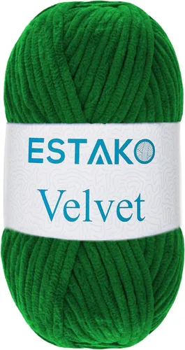 Miniatura 76 de Estako Manta de felpilla de terciopelo amigurumi para tejer y tejer, súper voluminosa, 3.53 oz (132 yardas) (1710 - naranja)