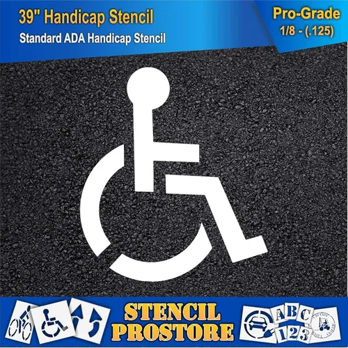 Miniatura 3 de Plantilla para estacionamiento – 39 pulgadas – Plantilla ADA para discapacitados (4 "trazos) – 39 pulgadas x 34 pulgadas x 1/8 pulgadas (128 mil)