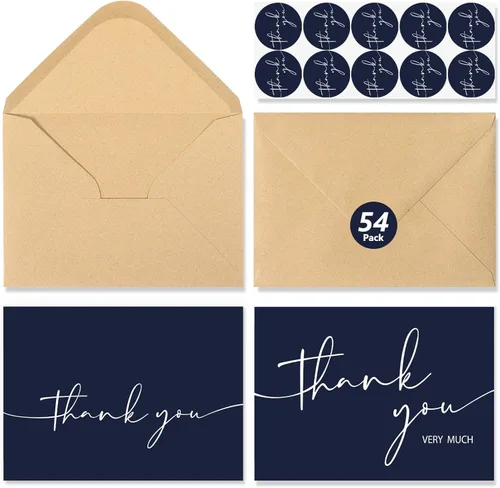 Miniatura 7 de NESCCI Paquete de 24 tarjetas de agradecimiento con sobres, diseño minimalista de 4 x 6 pulgadas, notas de agradecimiento para bodas, despedidas