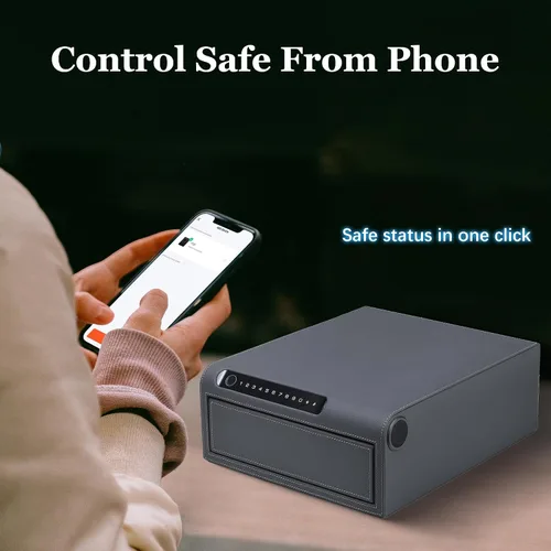 Miniatura 4 de Caja fuerte para joyas con cajones, biométrico de huellas dactilares, caja fuerte deslizante para pistolas, caja fuerte para almacenamiento de joyas