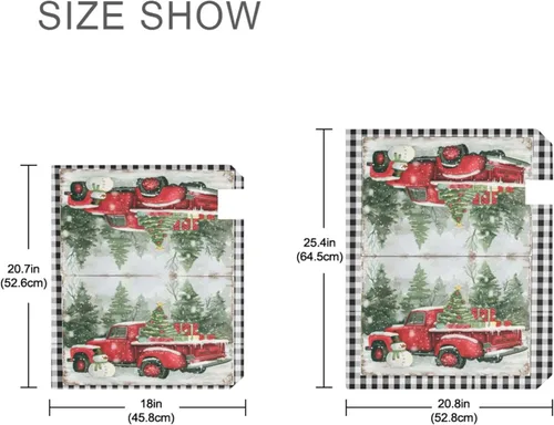 Miniatura 3 de Funda Magnética para Buzón Feliz Navidad Camión Árbol Tamaño Grande Muñeco de Nieve de Invierno Cuadros Buffalo Fundas para Buzón Tamaño Estándar