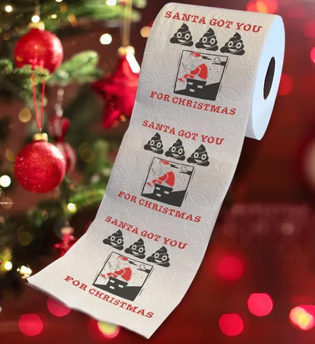 Miniatura 2 de Printed TP Santa Got You for Christmas - Rollo de papel higiénico impreso para Navidad, divertido rollo de papel higiénico para broma, decoración