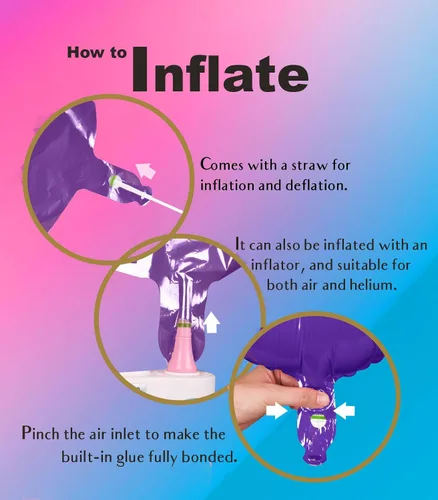 Miniatura 3 de Globo de número 0 de 40 pulgadas de RainbowQ Party, grande, color púrpura, para niños o niñas, números del 0 al 9, de papel de aluminio y Mylar