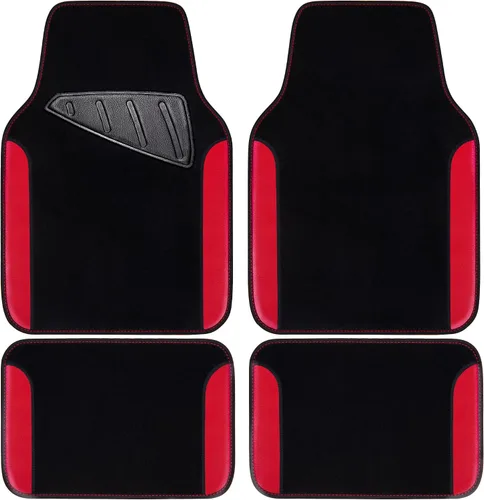 Miniatura 9 de CAR PASS Alfombrilla impermeable para automóvil, alfombrillas universales para automóvil con almohadilla para el talón del conductor, alfombra