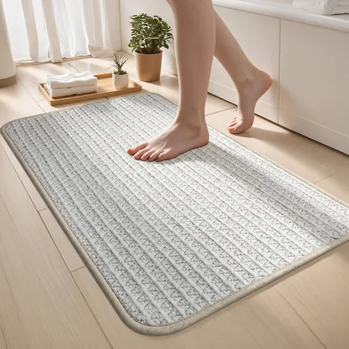 Miniatura 11 de Alfombra de Baño Fina Antideslizante con Respaldo de Goma de Secado Rápido Súper Absorbente Alfombras de Baño que Caben Debajo de la Puerta