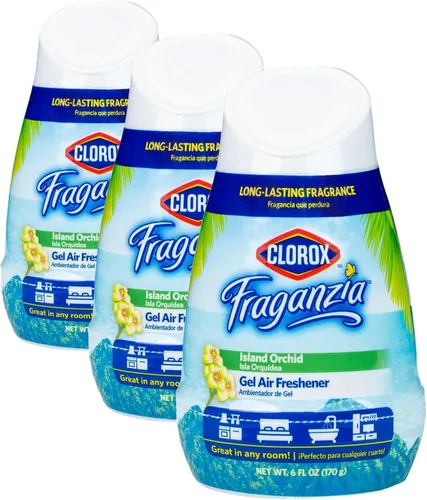 Miniatura 10 de Clorox Fraganzia Ambientador en Gel en Forma de Cono, Aroma de Orquídea Isla - Ambientador sin Enchufe, sin Batería para Habitaciones Pequeñas