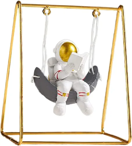 Miniatura 2 de Figura de astronauta, adornos de astronauta, soporte de exhibición de astronauta de resina, adorno de escritorio para el hogar, oficina, regalo