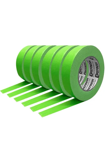 KREFINISH Cinta adhesiva de pintura para automóvil, color verde, sin residuos, resistente al calor para cabina de pintura, 0.7 pulgadas x 60 yardas,