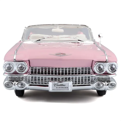 Miniatura 4 de 1959 Cadillac Eldorado Biarritz Convertible, Rosa - Maisto Premiere 36813-Modelo de coche de juguete de metal fundido a escala 1/18 por Maisto