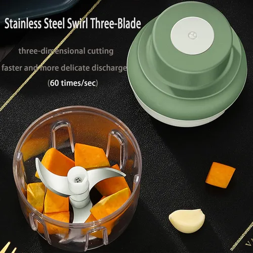 Miniatura 3 de Mini picadora eléctrica de alimentos, picador de ajo portátil de 250ML con función de carga USB, mini cortador de alimentos para cebolla, verduras
